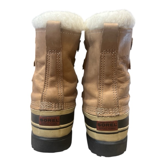 Sorel CARIBOU™ WOMEN'S WATERPROOF WINTER SNOW BOOT Tan and Black SZ 7 - Picture 5 of 12